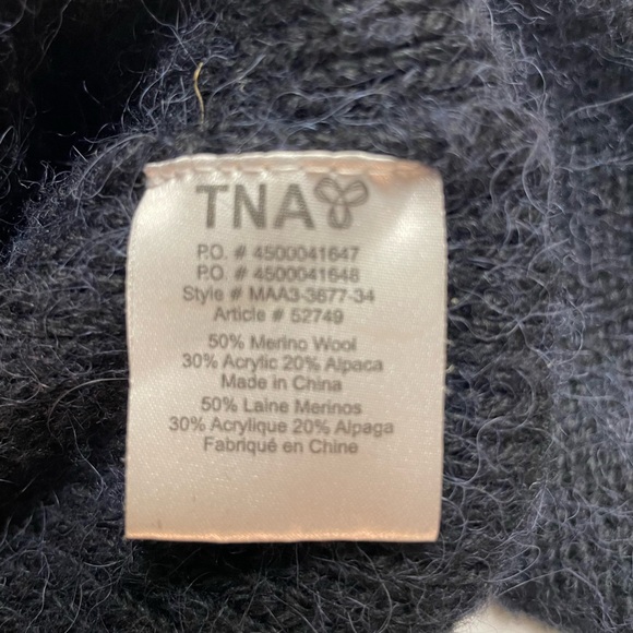 TNA Merino & Alpaca Wool Jacket Womens Small Cowachin Coastal Thick Cozy Zip Up - Picture 6 of 6